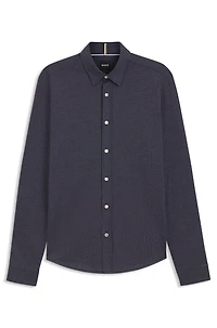 Slim-fit shirt structured cotton jersey