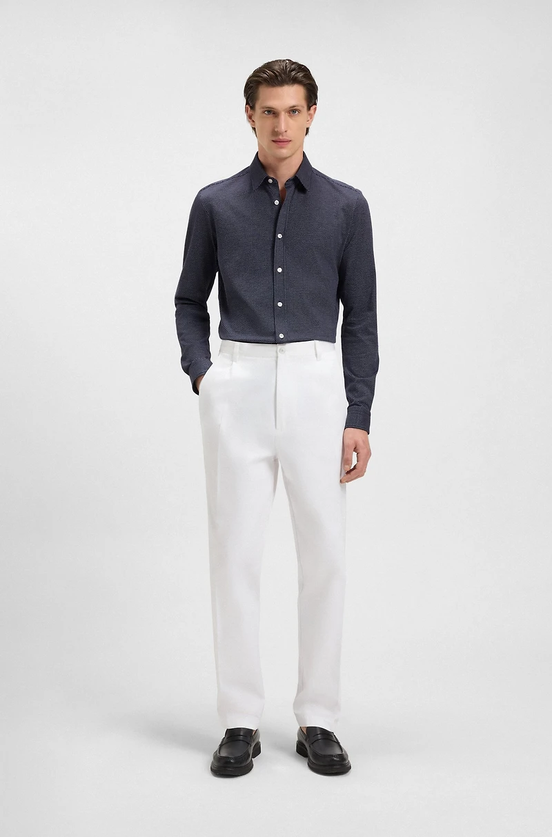 Slim-fit shirt structured cotton jersey
