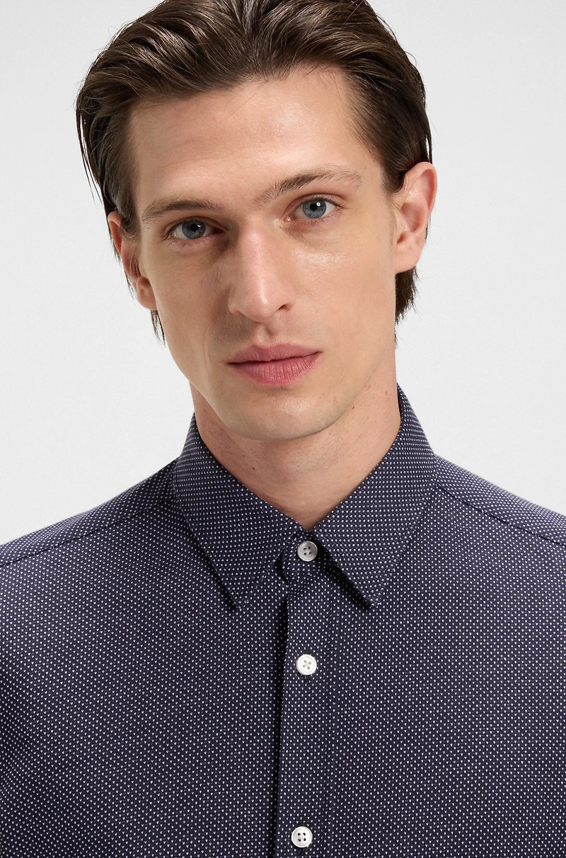 Slim-fit shirt structured cotton jersey