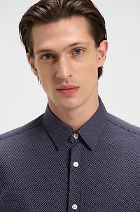 Slim-fit shirt structured cotton jersey