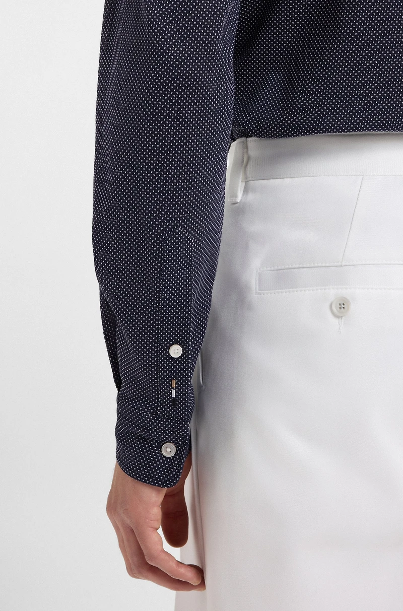 Slim-fit shirt structured cotton jersey
