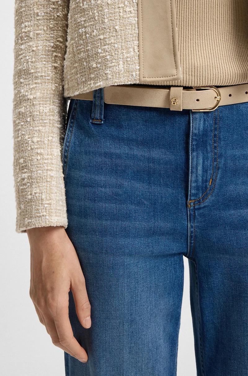 Suede belt with Double B monogram