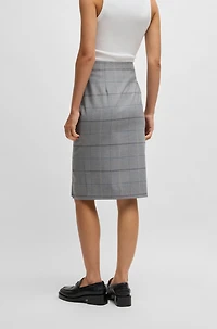 Pencil skirt checked stretch fabric