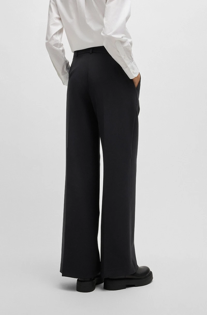 Boot-leg trousers stretch fabric