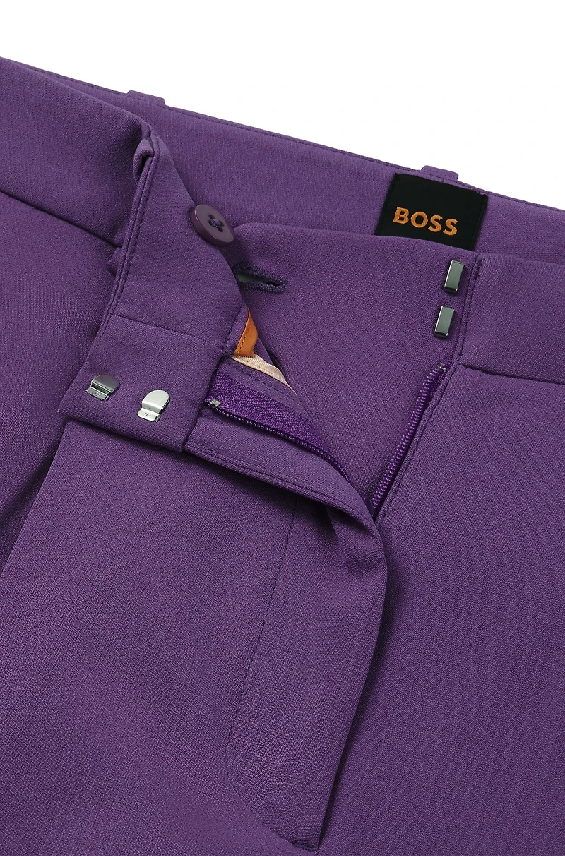 Boot-leg trousers stretch fabric