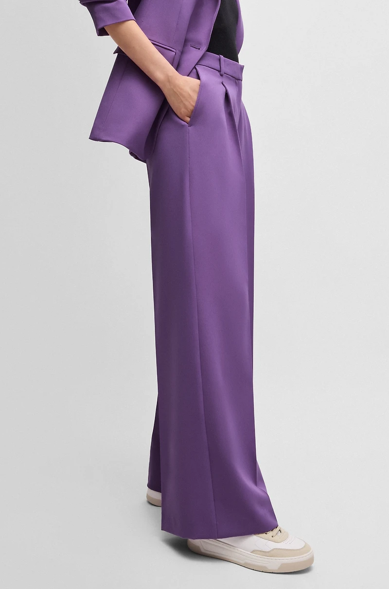 Boot-leg trousers stretch fabric
