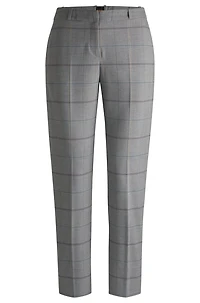Formal trousers checked stretch fabric