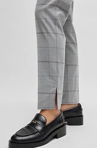 Formal trousers checked stretch fabric