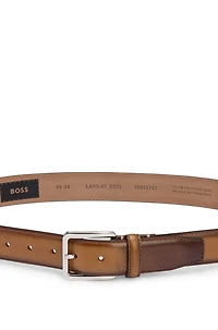 Italian-leather belt with contrast stitching