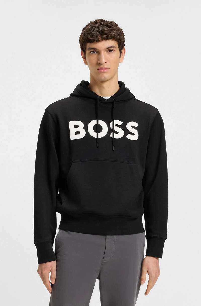 Relaxed-fit hoodie cotton terry with large logo
