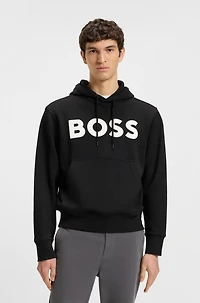 Relaxed-fit hoodie cotton terry with large logo