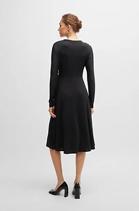 Long-sleeved dress with wrap front