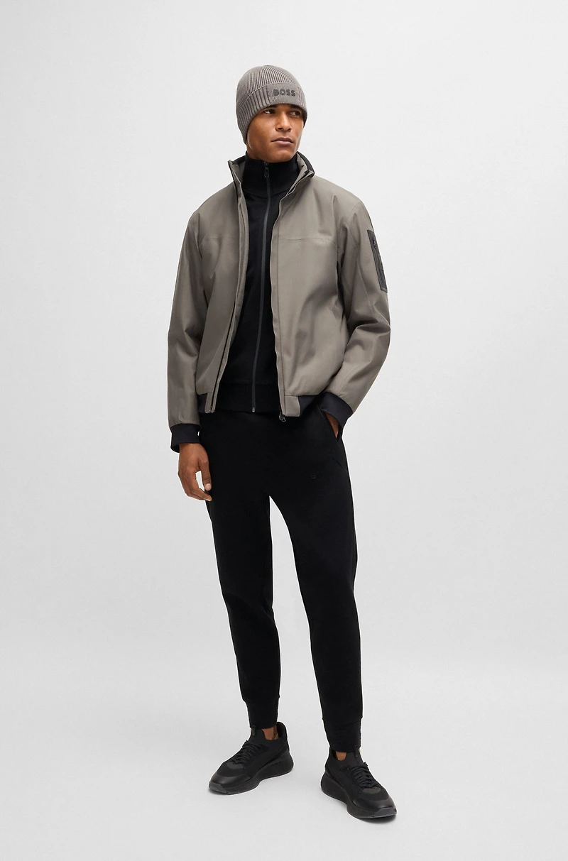 Sweatshirt with jacquard collar and cuffs