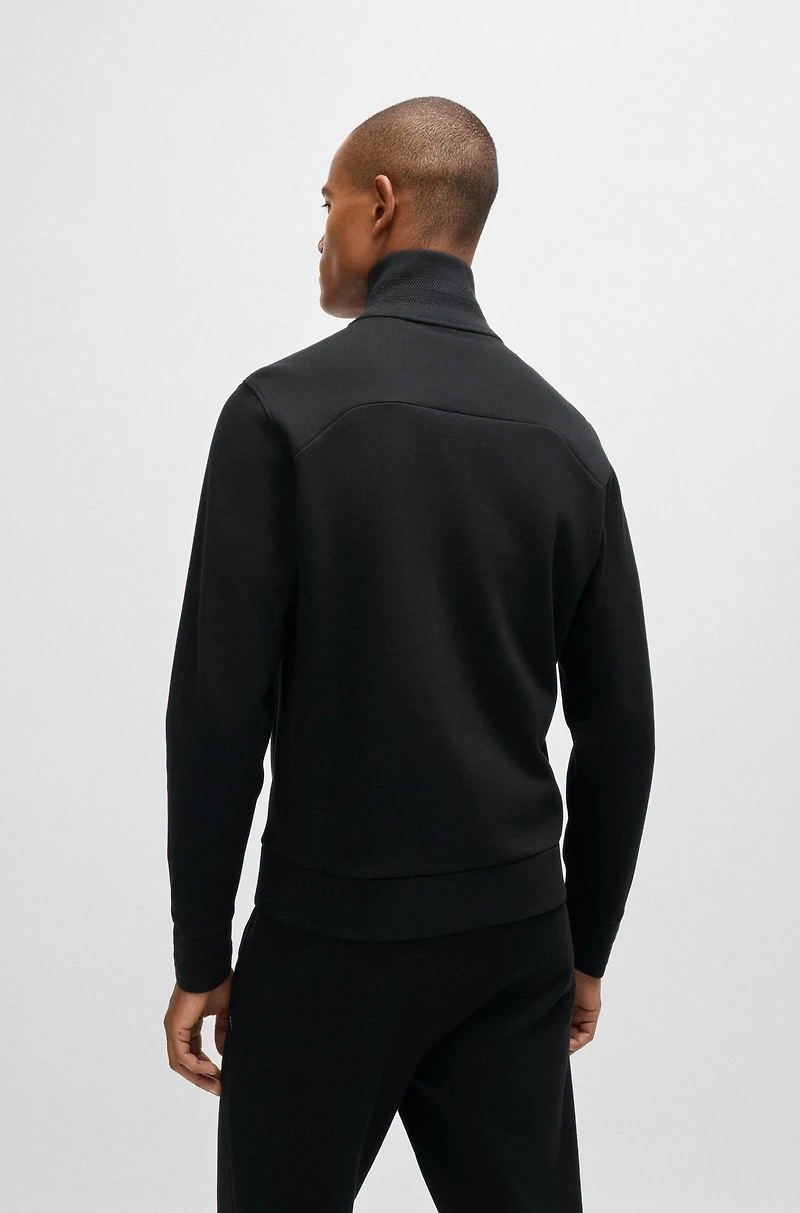 Sweatshirt with jacquard collar and cuffs
