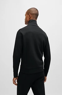 Sweatshirt with jacquard collar and cuffs