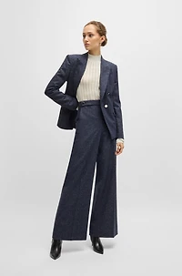 Wool sweater with structured stripes