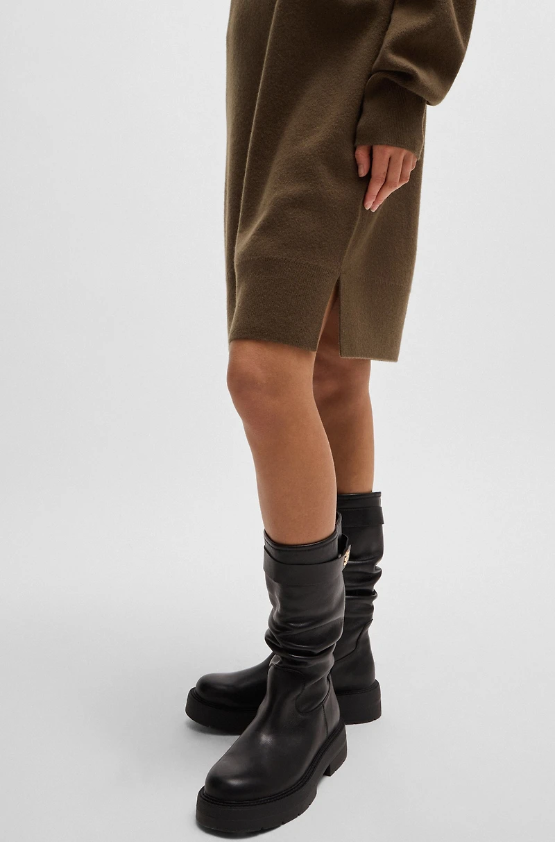 Rollneck sweater dress wool and cashmere