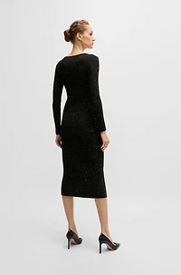 Long-sleeved knitted dress with sequin embellishments
