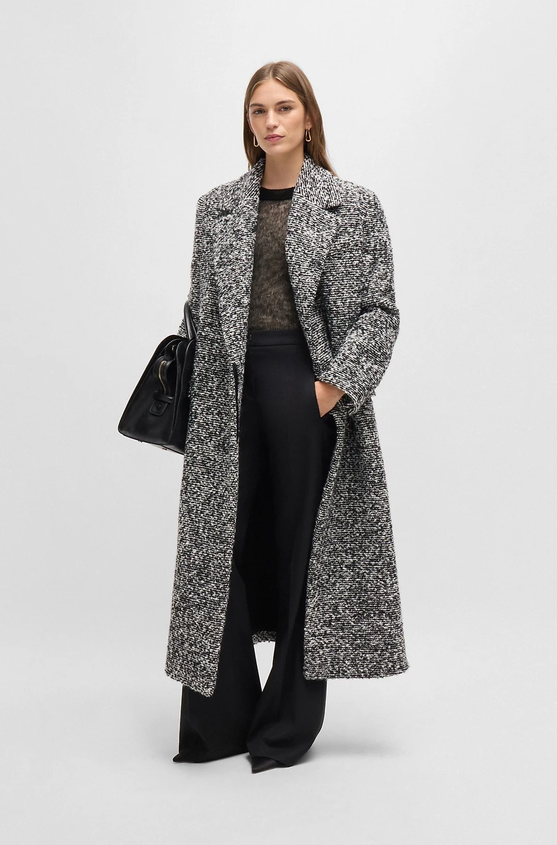 Double-layer sweater a textured-wool blend