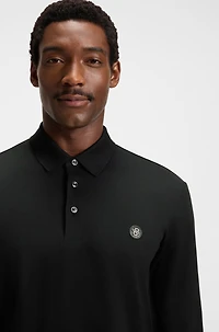 Mercerised-cotton polo shirt with Double B monogram