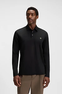 Mercerised-cotton polo shirt with Double B monogram