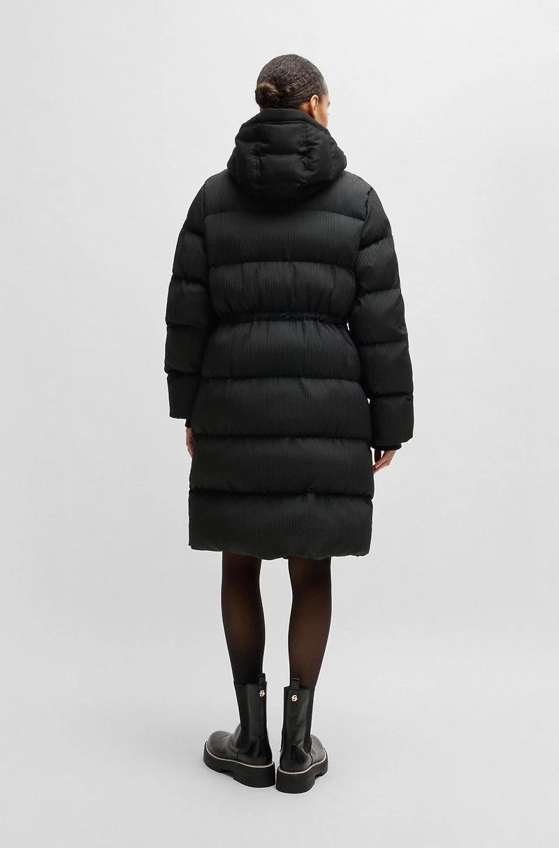 Water-repellent parka jacket quilted corduroy-effect fabric