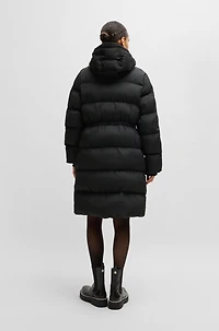 Water-repellent parka jacket quilted corduroy-effect fabric