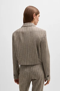 Zip-up jacket striped melange cloth