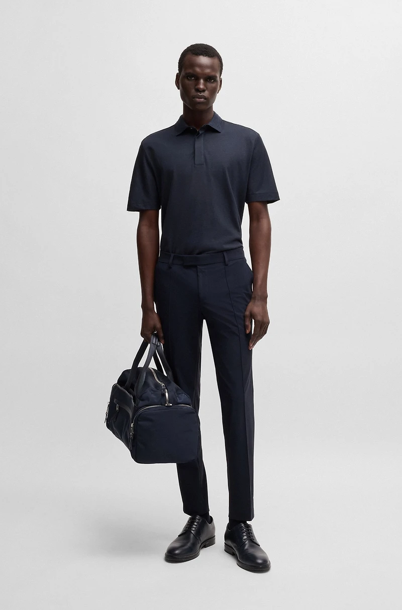 Regular-fit polo shirt brushed flannel