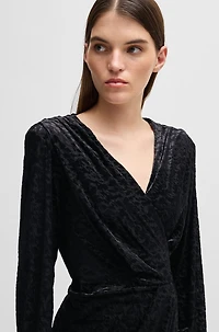 Wrap dress burnout jersey