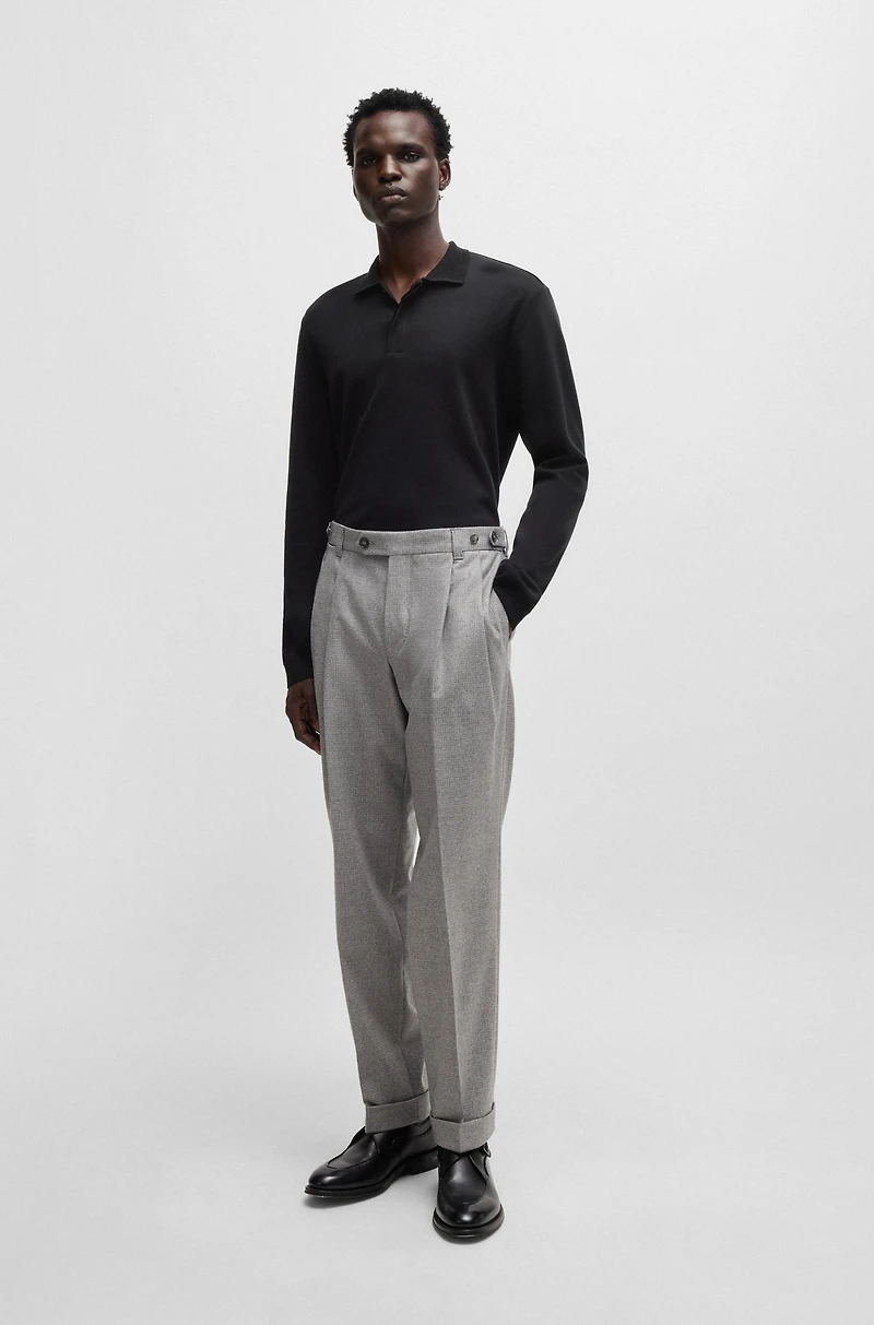 Regular-fit polo shirt cotton and cashmere