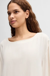 Relaxed-fit blouse with contrast stitching