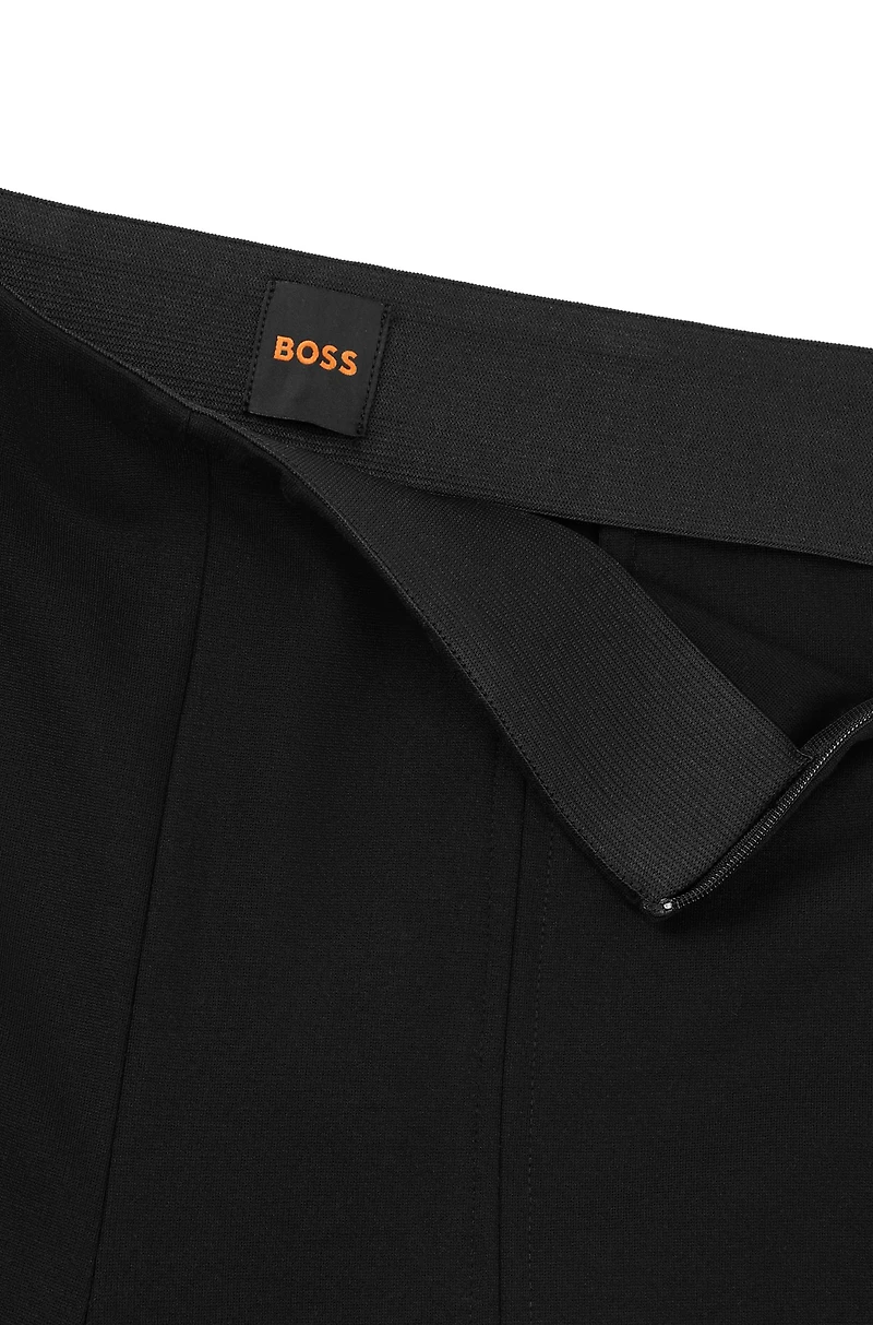 Formal trousers stretch fabric with slit hems