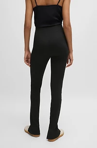 Formal trousers stretch fabric with slit hems