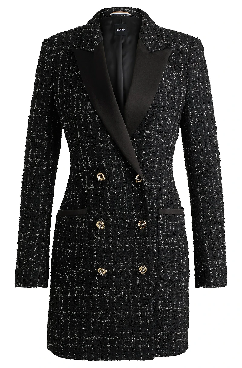 Tuxedo-style dress sparkling tweed