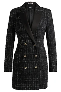 Tuxedo-style dress sparkling tweed