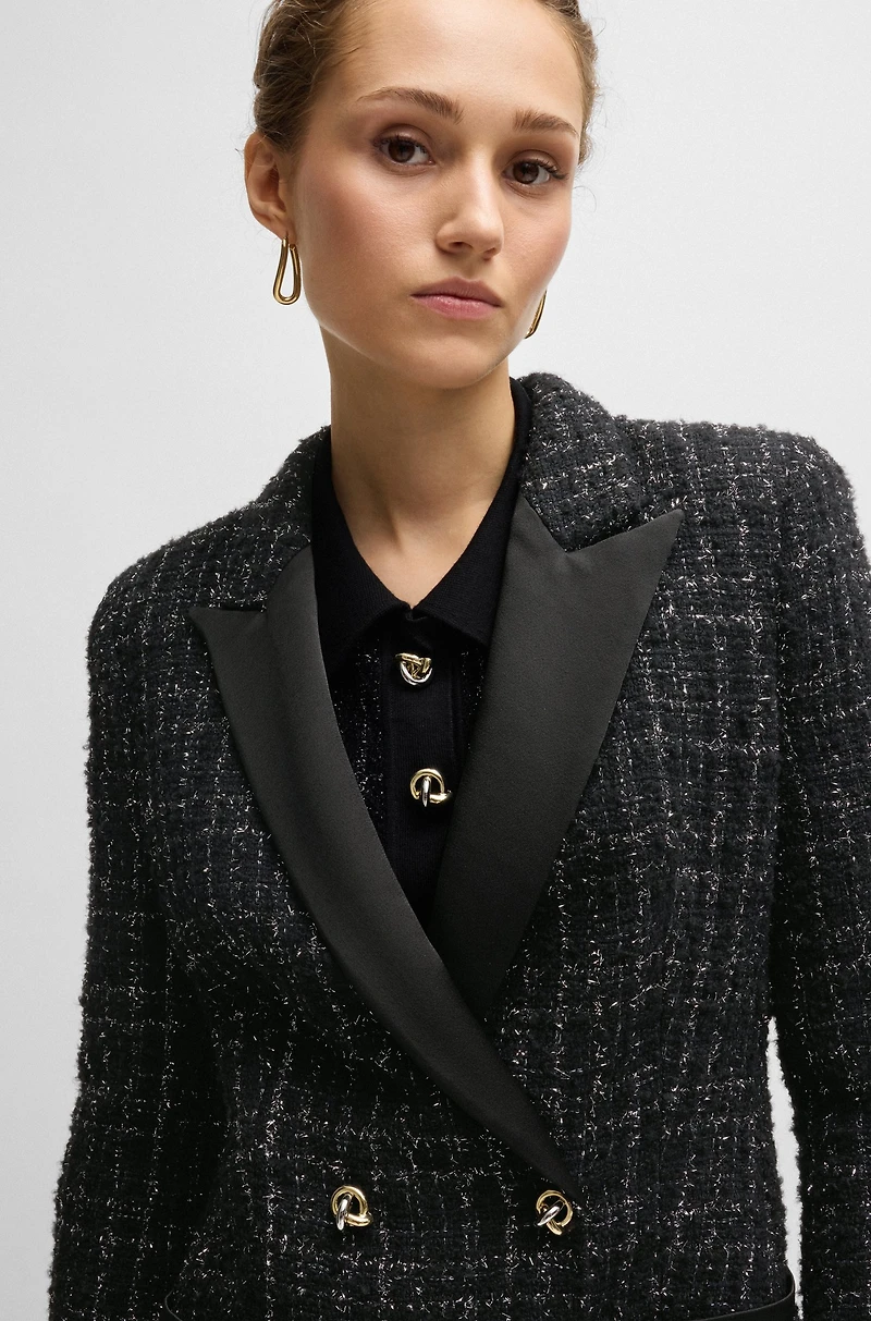 Tuxedo-style dress sparkling tweed