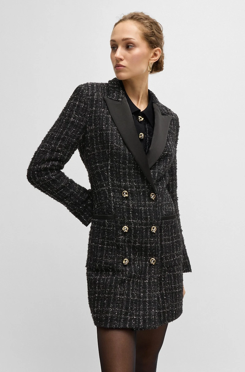 Tuxedo-style dress sparkling tweed