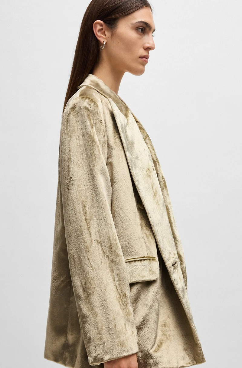 Oversize-fit double-breasted jacket plush velvet