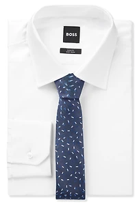 Silk tie with jacquard-woven pattern