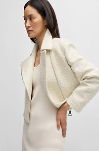 Zip-up jacket bouclé fabric