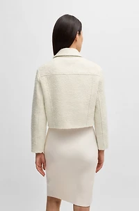 Zip-up jacket bouclé fabric