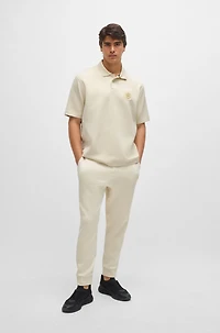 Stretch-jersey polo shirt with double monogram