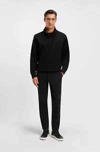 Mercerized-cotton regular-fit sweatshirt with logo patch