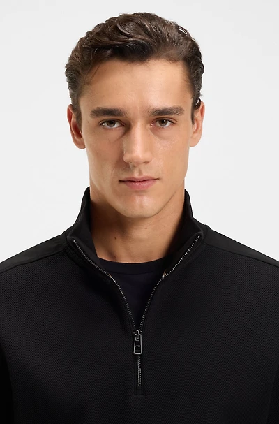 Mercerized-cotton regular-fit sweatshirt with logo patch