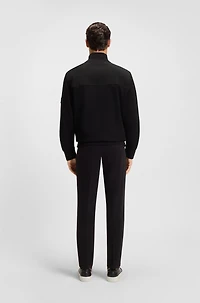 Mercerized-cotton regular-fit sweatshirt with logo patch