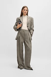 Slim-fit jacket striped stretch cloth