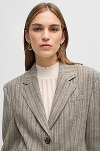 Slim-fit jacket striped stretch cloth
