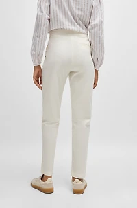Stretch-cotton trousers with drawcord waist