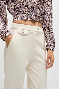 Casual trousers stretch-cotton satin